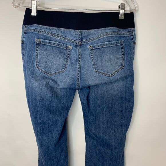Liz Lange Maternity Under Belly Pull On Bootcut Jeans Sz 4 - Picture 5 of 7